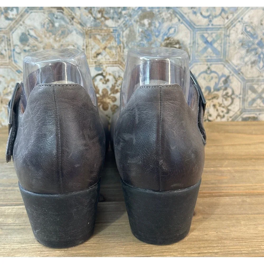 Dansko Mary Jane Block Heel Pumps Womens 39 / 8 Grey Leather